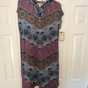 Dana Buchman SMALL Summer Dress Multi Color